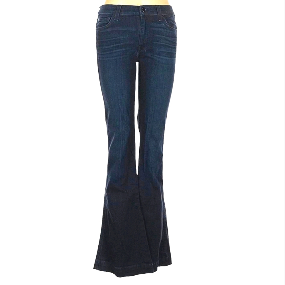 7FAMK Seven For All Mankind "the Slim Trouser" jeans flares sz 28x33.5L like new